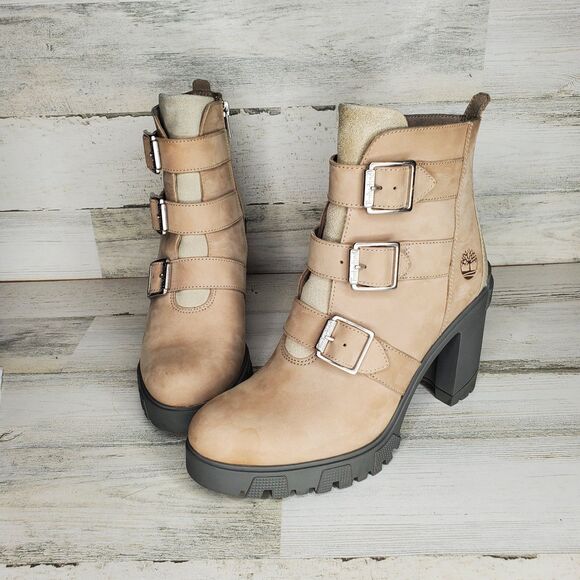 Timberland Shoes - Timberland Women's Lana Point Boot Buckled Light Taupe Nubuck A5MPR Size 9.5